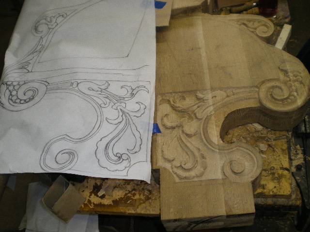 Initial Carving of a solid oak blank