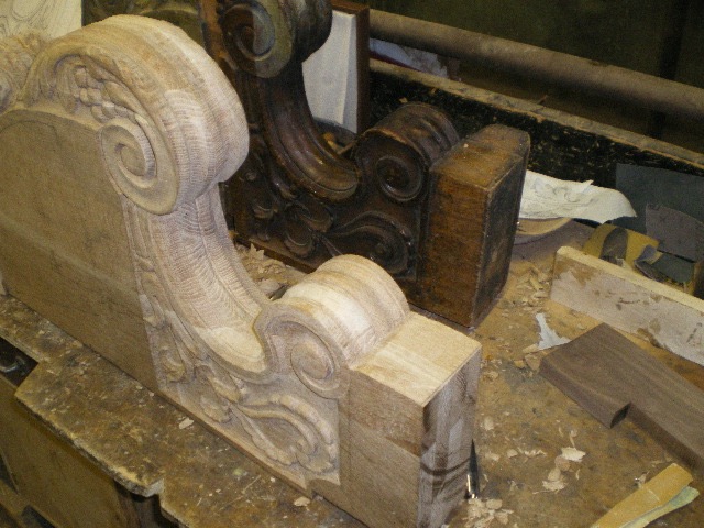 Initial Carving of a solid oak blank