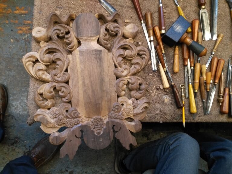 Heraldic Crest, Initial Carving Walnut