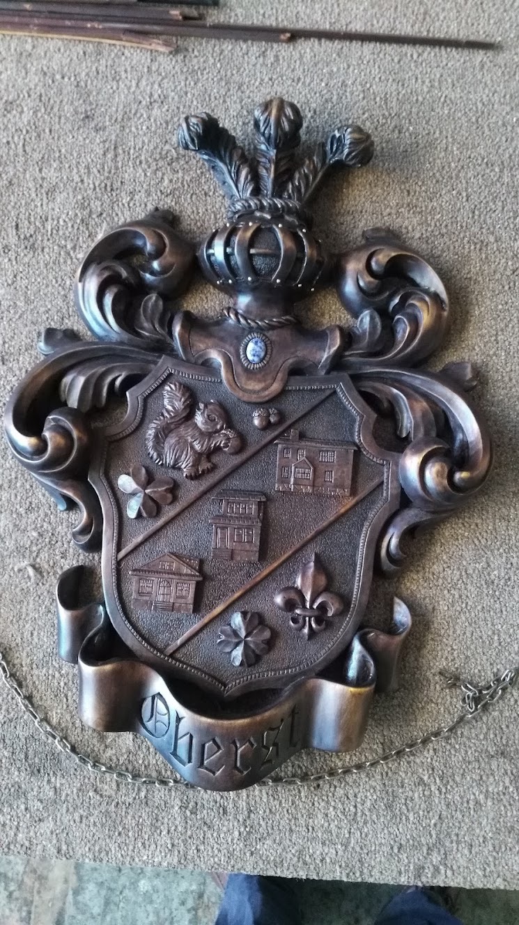 Heraldic Crest Final Product in Lime-wood