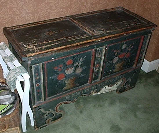 Primitive Pennsylvania German Dowery Chest, ca. 1809